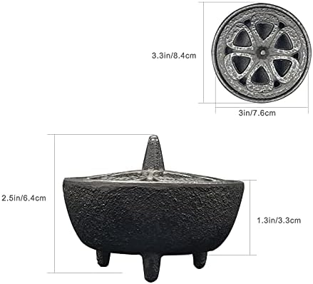 Cast Iron Incense Burner with Lid and Holder