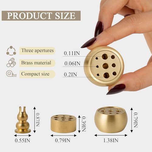 2 in 1 Incense Burner Brass Holder for Sticks Coils and Cones 3PCS Home Fragrance Decoration