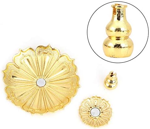 BORDSTRACT Mini Incense Holder Gold Copper Alloy Lotus Shaped Burner