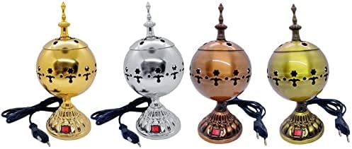 Electric Incense Burner with Gold Finish for Home and Yoga
