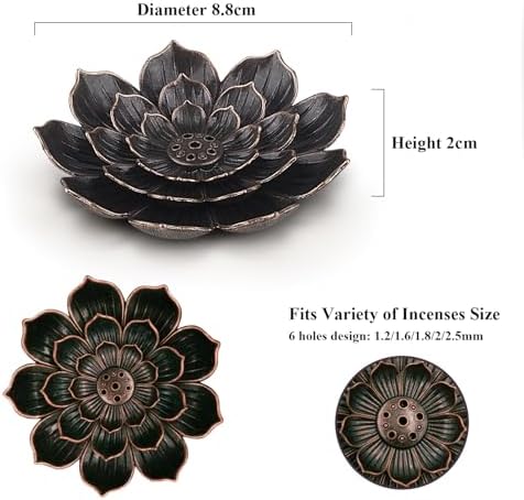 Lotus Stick Incense Holder 6 Holes 2Pcs Set
