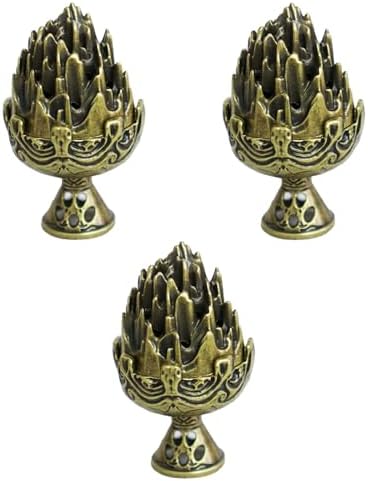 3PCS Mini Brass Lotus Incense Holder Set for Home Office Decor
