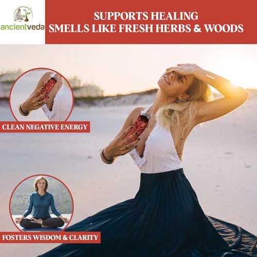 Ancientveda Soul Sticks 4 Inch Dragons Blood Sage 3 Pack with Guide