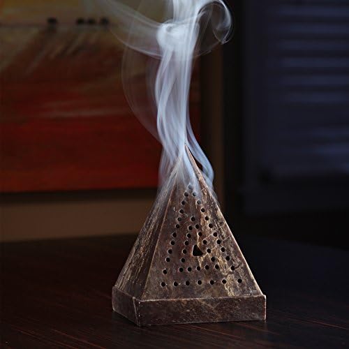 Hosleys 5 Inch High Soapstone Triangle Pyramid Incense Holder