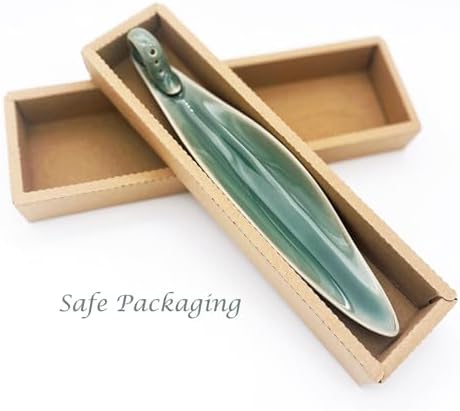 9 Length Incense Stick Holder with 3 Holes White Porcelain Ash Catcher for Spa and Meditation Room