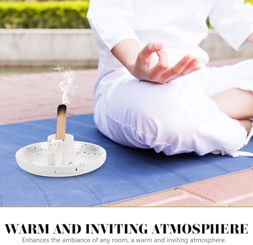 HOMSFOU Ceramic Candle Holder Incense Stick Holder Desktop Decor Modern Style