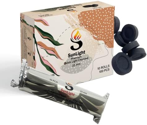 Sunlight Premium Charcoal Tablets for Incense - 100 Discs