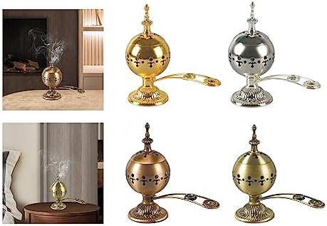 Electric Incense Burner with Gold Finish for Home and Yoga