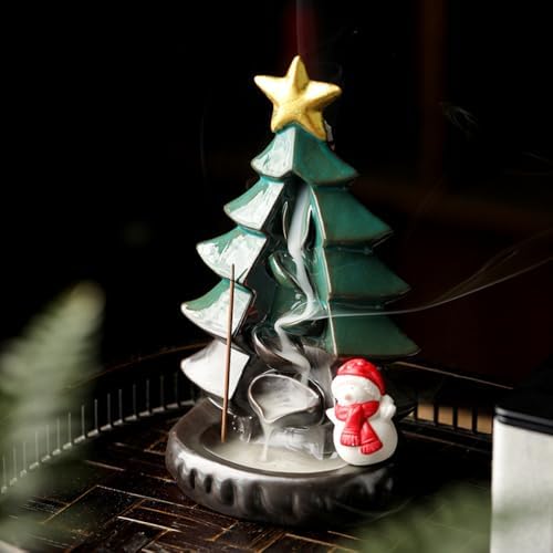 Ceramic Waterfall Incense Burner - Green