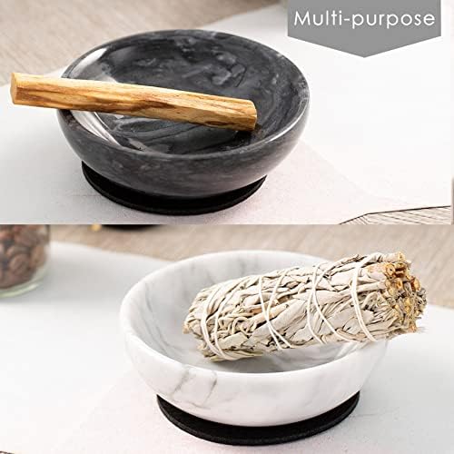Natural Marble Incense Holder with 9 Holes - Black