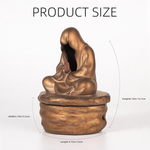 Cacukap Ceramic Zen Incense Holder with Buddha Statue