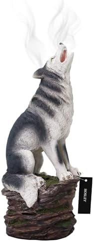Hosley Resin Wolf Incense Burner 12 Inch