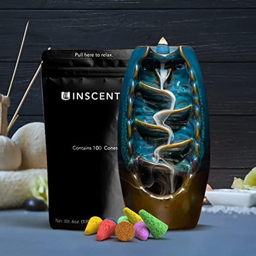 INSCENTS WATERFALL Ceramic Incense Holder with Backflow Design