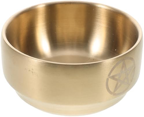 LUOZZY Pentagram Moon Incense Burner Brass Bowl