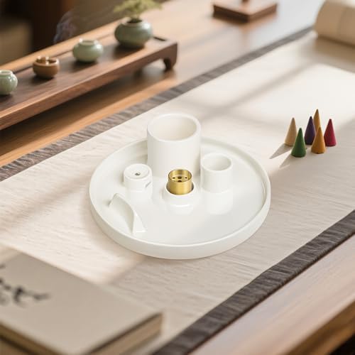 WhiteRhino 6-in-1 Ceramic Incense Burner With Ash Tray