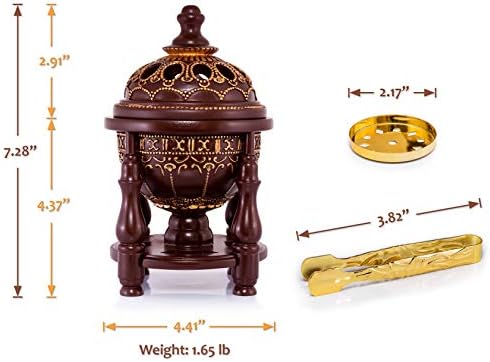 AM Charcoal Incense Burner - 4 Pillar Bakhoor Oud Holder 1