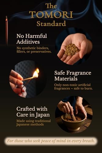 TOMORI Premium Japanese Sandalwood Incense Sticks 60 Count