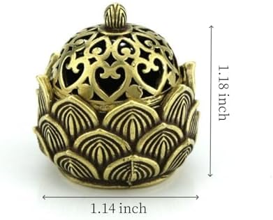 2Pcs Mini Brass Lotus Flower Incense Holder Decor