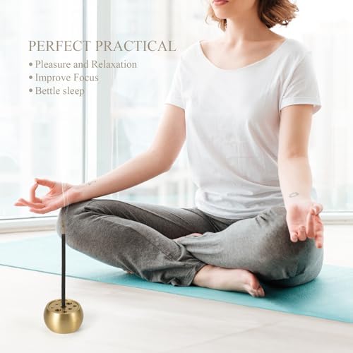 2 in 1 Incense Burner Brass Holder for Sticks Coils and Cones 3PCS Home Fragrance Decoration