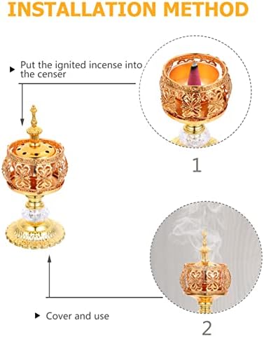 HOMSFOU Vintage Lace Incense Burner Wrought Iron Decor