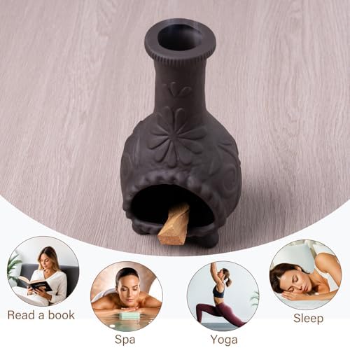 Elegant Handmade Black Palo Santo Holder for Incense and Sage