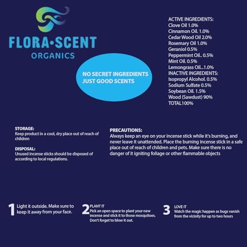 Flora Scent 12 Pack Mosquito Repellent Incense Sticks