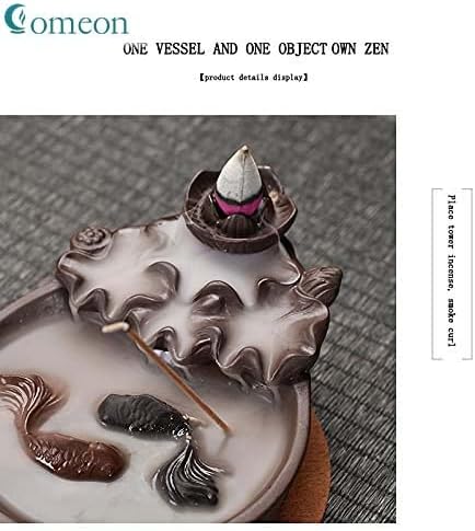 Comeon Two Fishes Incense Holder Ceramic Burner