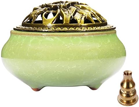 Miupoo Brass Incense Holder Ceramic Censer with Stand