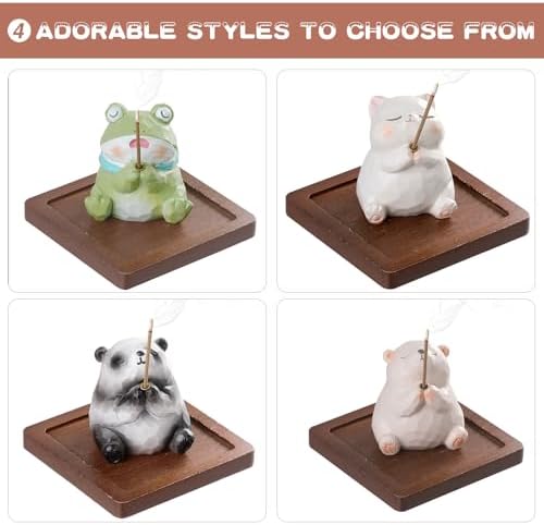 Lionpower Resin Frog Incense Holder with Burner and Ash Catcher