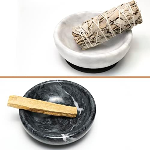 Vrupin Natural Marble Incense Burner with Nine-Hole Stick