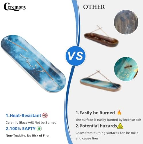 Ceremony Porcelain Incense Holder with 60 Sticks