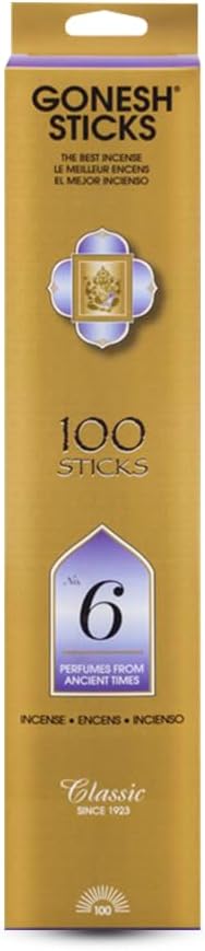Gonesh Classic Collection 10 Inch Slow Burn Incense Sticks - 100 Pack