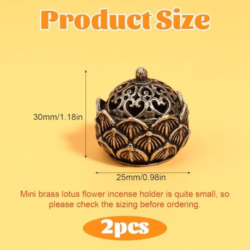 2Pcs Mini Lotus Incense Burner for Home Decor