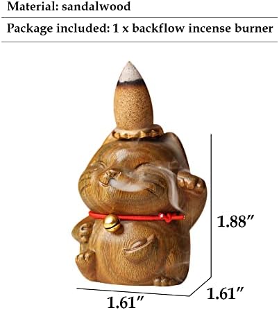 OLizee Wooden Cat Shaped Incense Holder