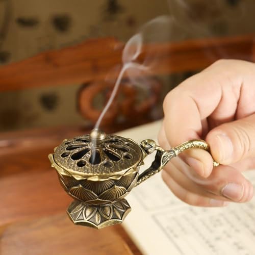 Leadigol Lotus Incense Burner Brass Holder for Cones
