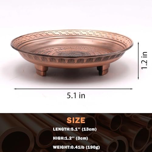 Copper Sacrifice Ritual Plate Three-Legged Offering Bowl
