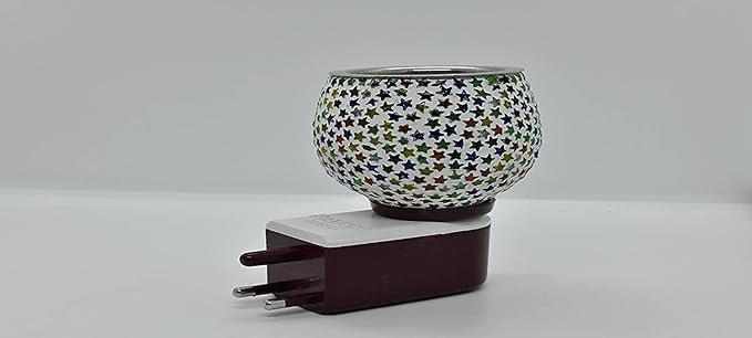 Electric Camphor Diffuser with Night Light Ceramic 3x3x3 Inches 1 Piece