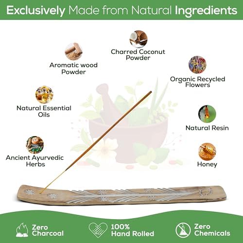 Satya Patchouli Incense Sticks 45 GMS 3 Pack with Raajsee Incense Holder
