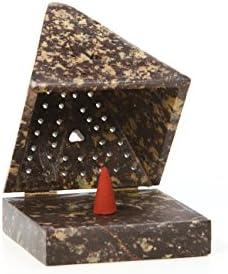 Hosleys 5 Inch High Soapstone Triangle Pyramid Incense Holder