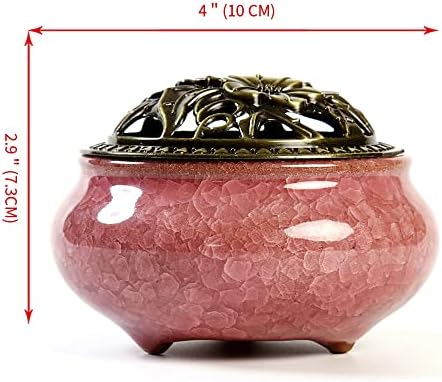 Violet Ceramic Incense Burner with Stick Holder