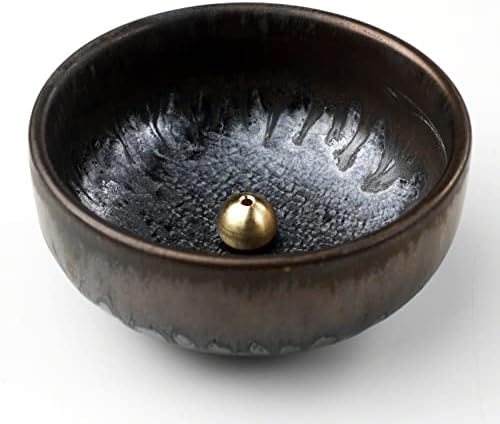 Asayu Japan Zen Incense Holder for Sticks 39 Inch Black Brown Gold