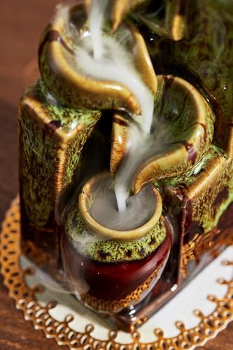 Unique Cascading Basins Incense Holder with Backflow Cones