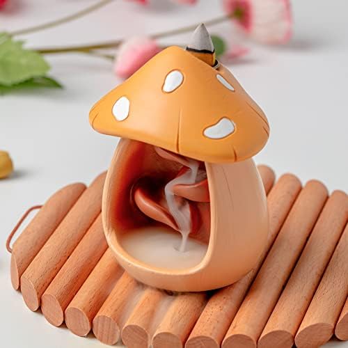 Cute Mushroom Incense Holder with 60 Cones
