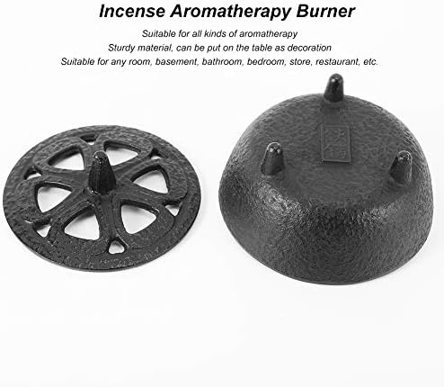 Gsycle Incense Burner Cast Iron Lotus Shape Censer With Lid