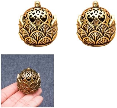 2 Pcs Mini Brass Lotus Incense Holder for Home Decor