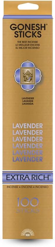 Gonesh Extra Rich Scented Incense Sticks 100 Pack Lavender