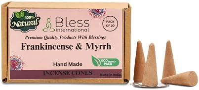 Bless International Frankincense Myrrh Natural Incense Cones 20 Count