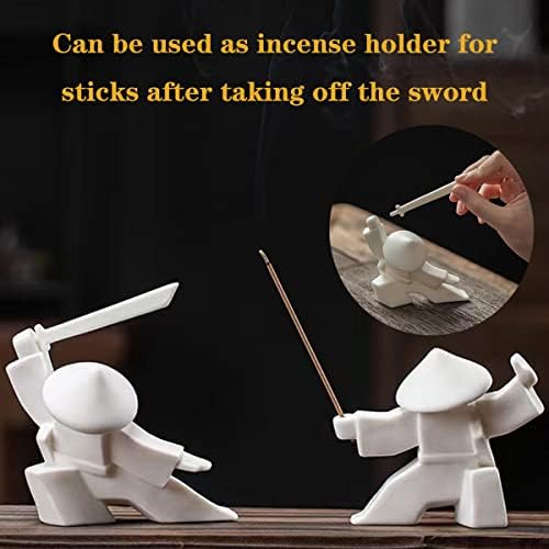 LYART Samurai Statue Incense Holder Tea Pet Decor