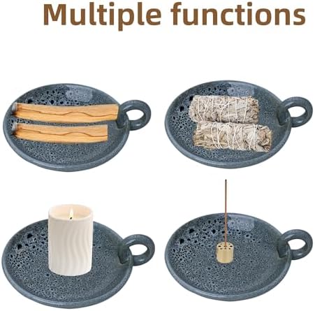 Ceramic Palo Santo Holder and Candle Plate Blue
