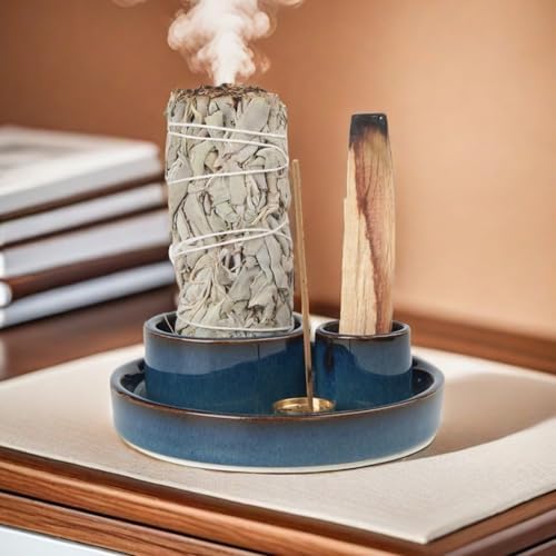 Gramstormax 4 In 1 Incense Holder with 9 Holes Blue Reactive